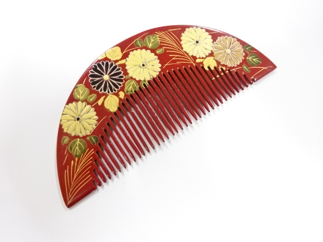 アンティーク　漆塗り蒔絵　櫛